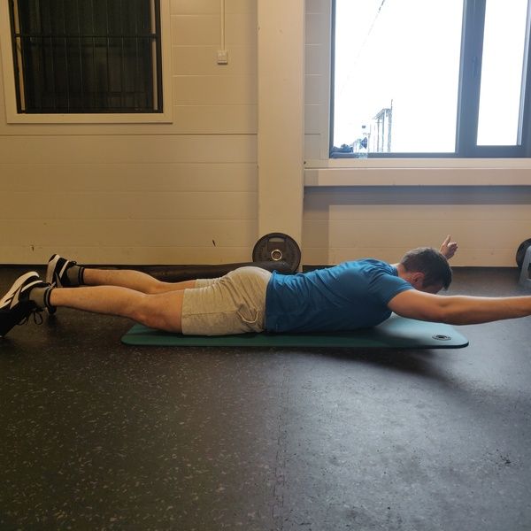 prone arm lift with arms above body