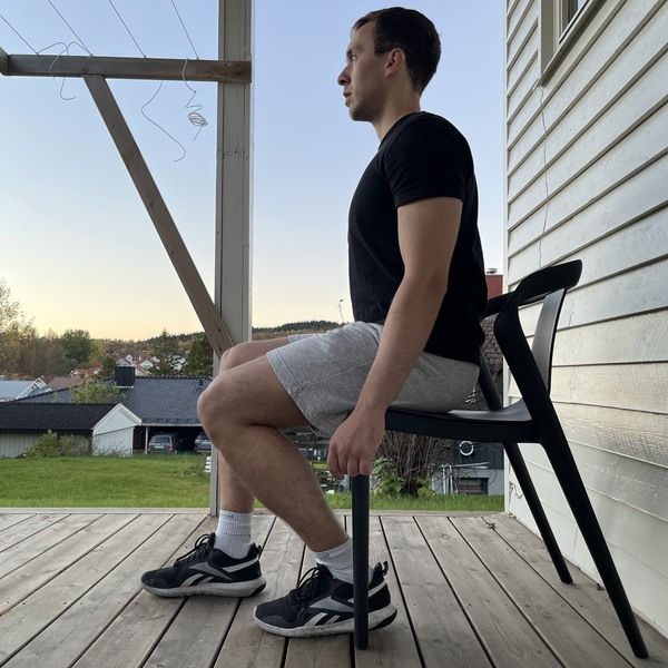 seated soleus stretch with heel slide