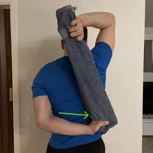 dynamic supraspinatus stretch with towel