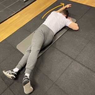 prone lat stretch