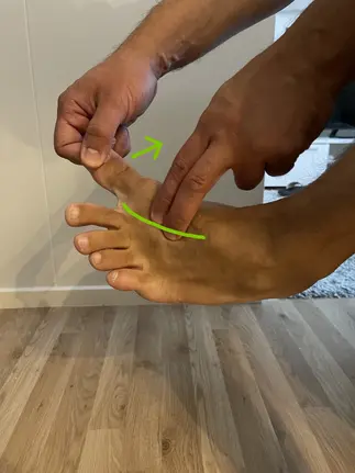 passive big toe abduction with massage bunions