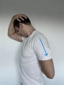 levator scapula stretch with shoulder depression